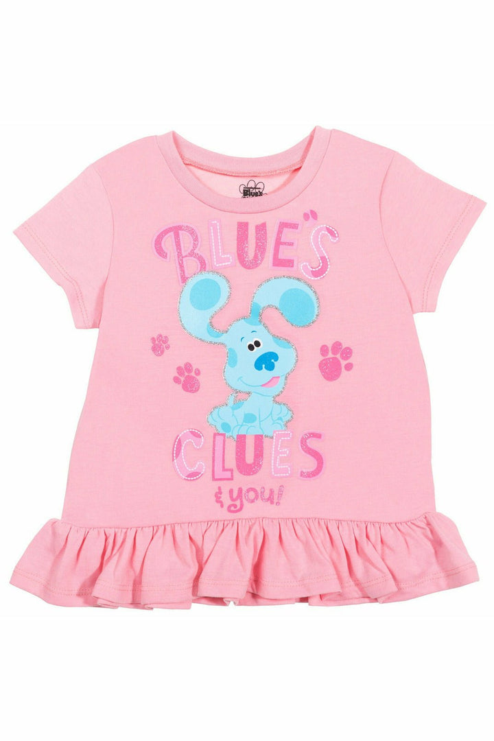 Blue's Clues Ruffle Graphic T-Shirt & French Terry Shorts Set - imagikids