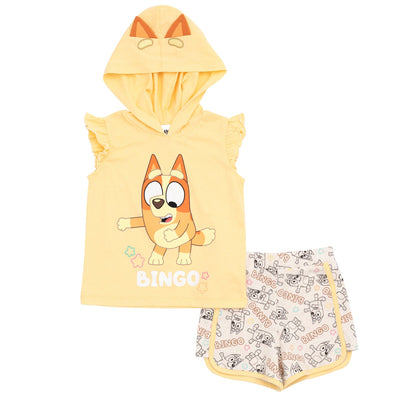 Bluey Bingo (Bluey) Cosplay Tank Top and Dolphin Active French Terry Shorts Outfit Set - imagikids