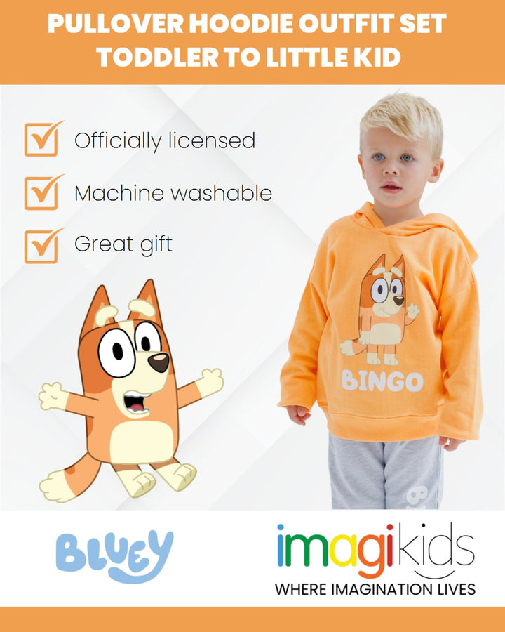 Bluey Bingo (Bluey) Fleece Pullover Hoodie and Jogger Pants Outfit Set - imagikids