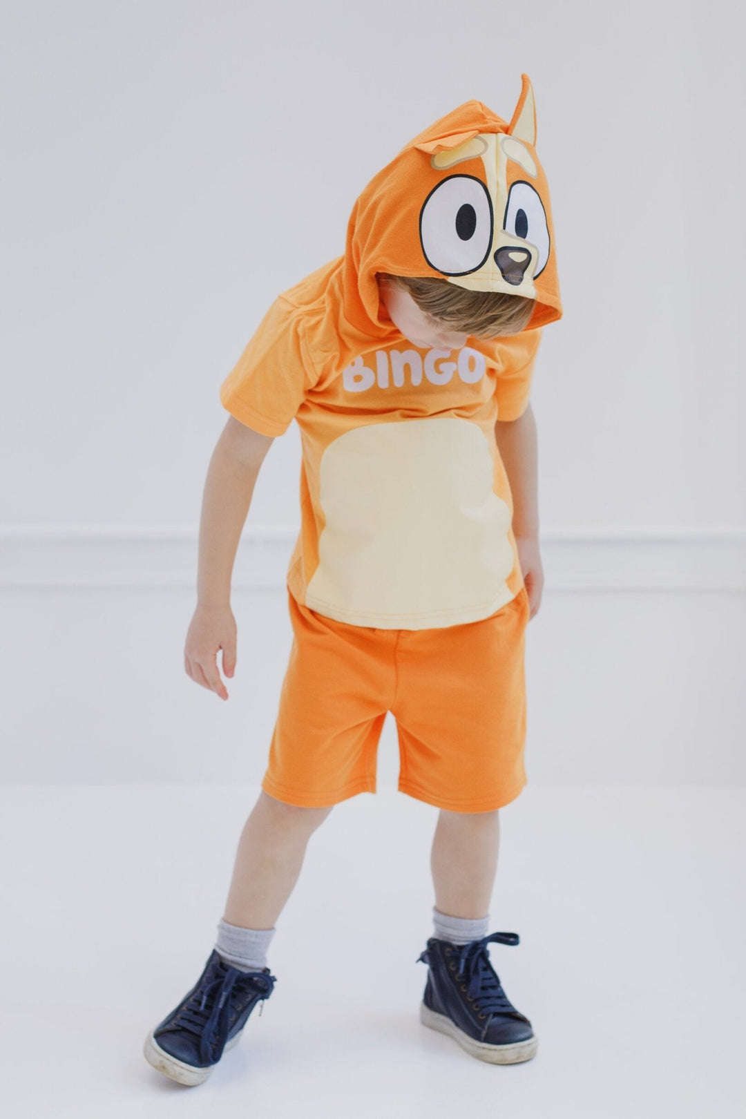 Bluey Bingo (Bluey) Hooded Cosplay T-Shirt and French Terry Shorts Outfit Set - imagikids