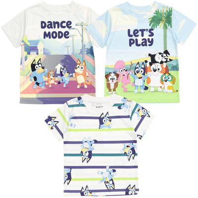 Bluey Bingo Dad Mom Coco Honey Winton 3 Pack Athletic T-Shirts - imagikids