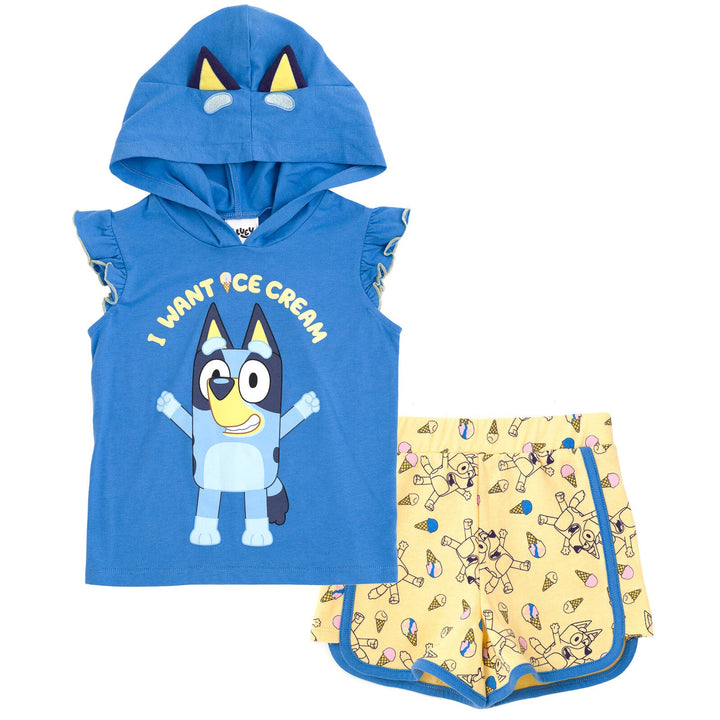 Bluey Cosplay Tank Top and Dolphin French Terry Shorts Outfit Set - imagikids