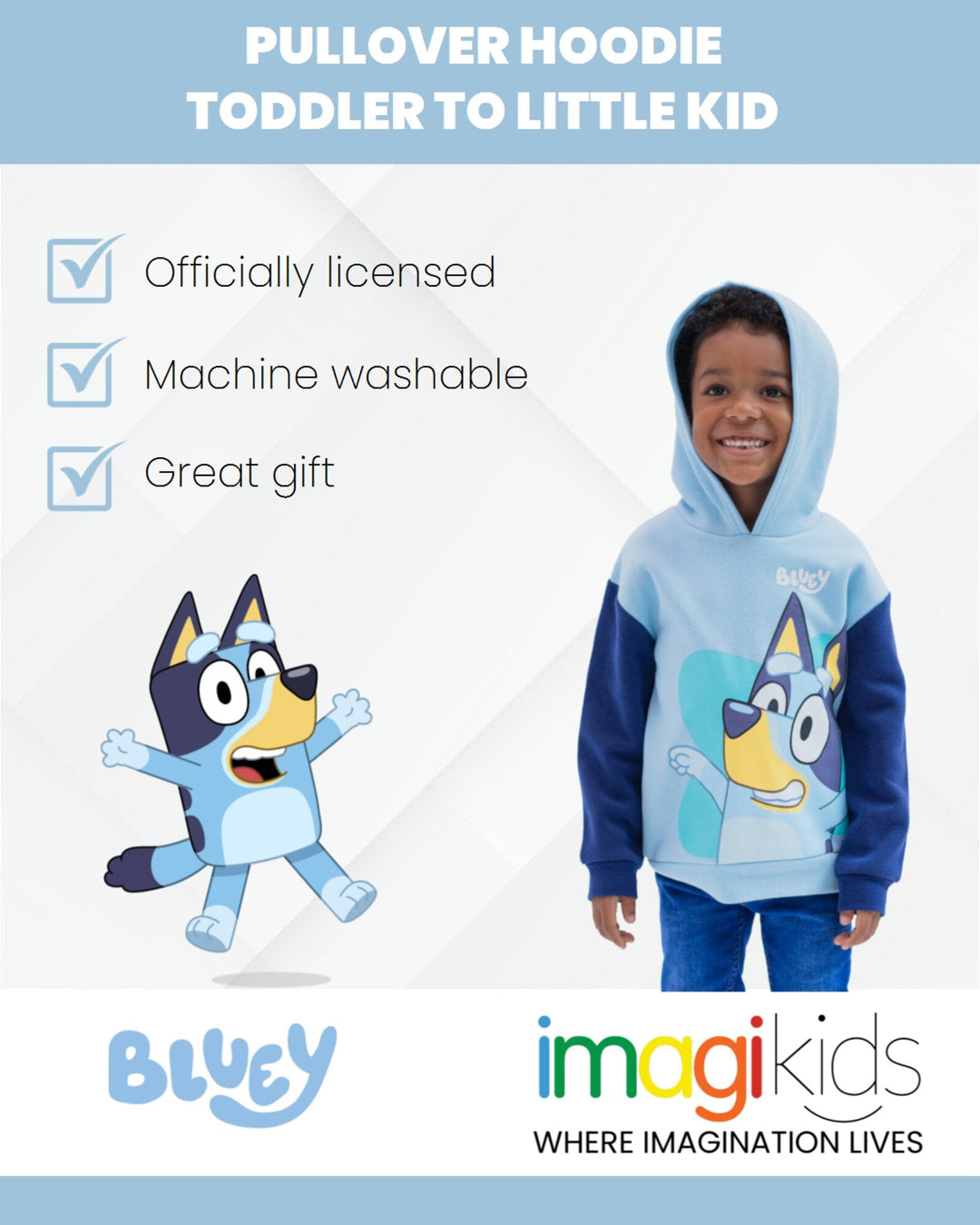 Bluey Fleece Pullover Hoodie - imagikids