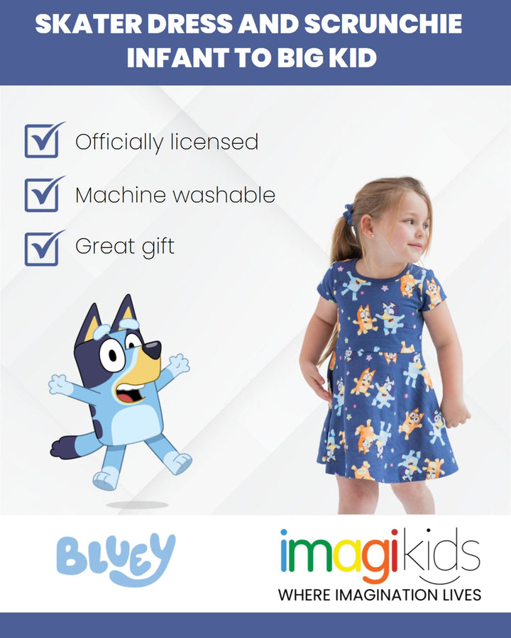 Bluey French Terry Skater Dress and Scrunchie - imagikids