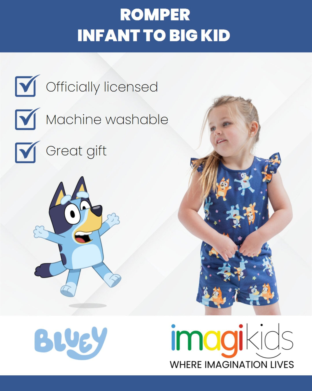 Bluey French Terry Sleeveless Romper - imagikids