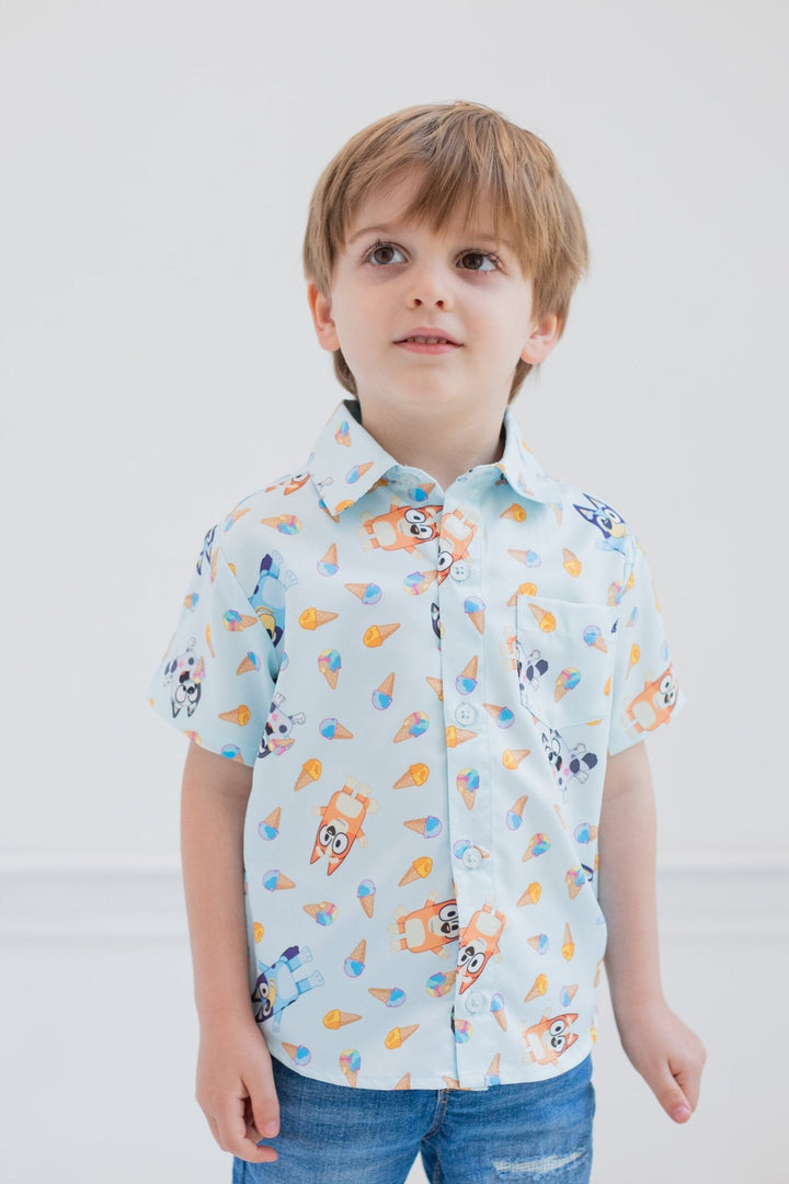 Bluey Hawaiian Button Down Dress Shirt - imagikids