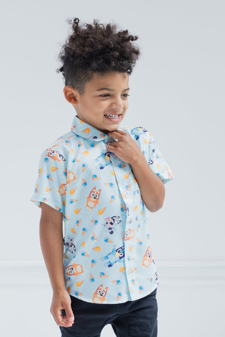 Bluey Hawaiian Button Down Dress Shirt - imagikids