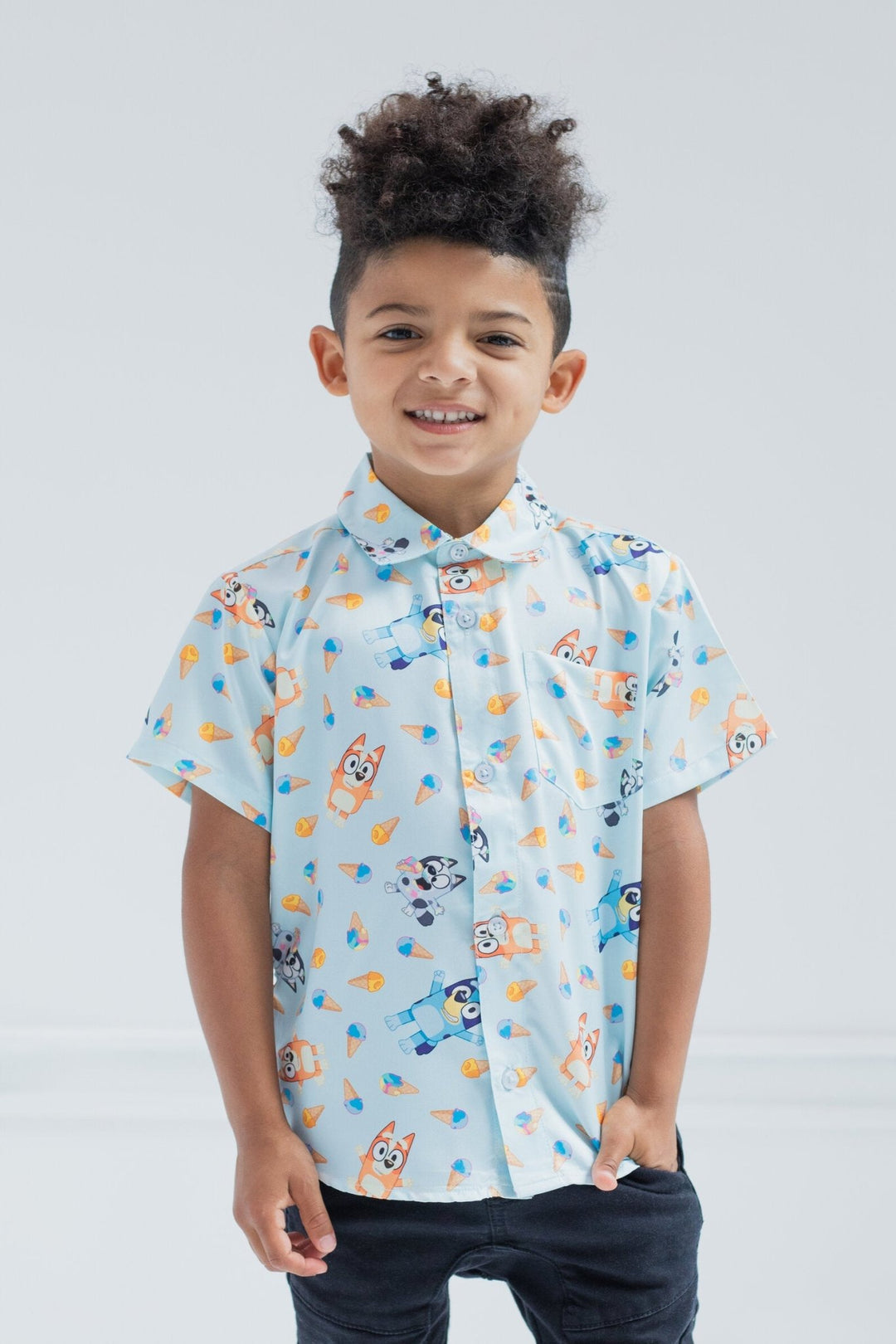 Bluey Hawaiian Button Down Dress Shirt - imagikids