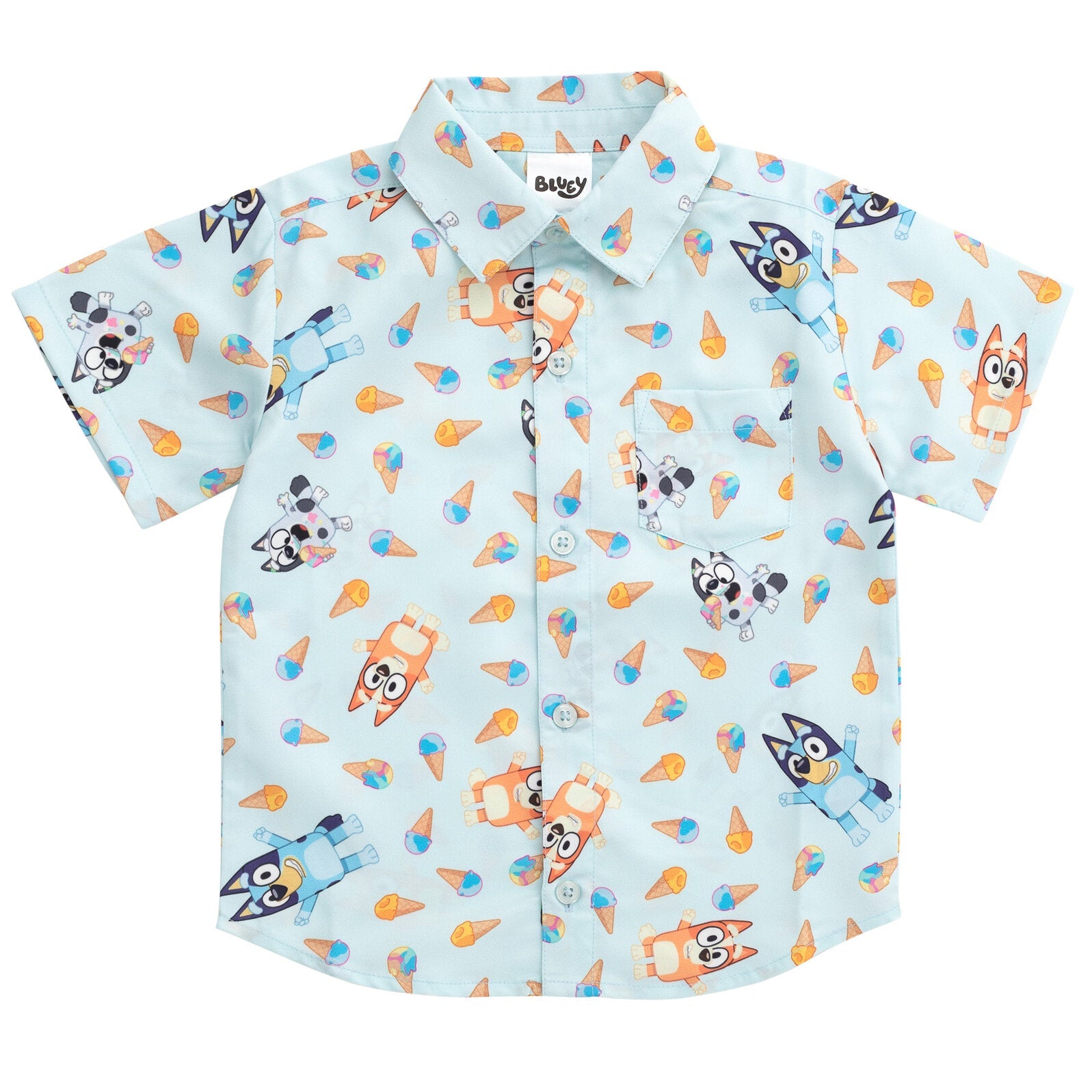 Bluey Hawaiian Button Down Dress Shirt | imagikids Baby and Kids Clothing