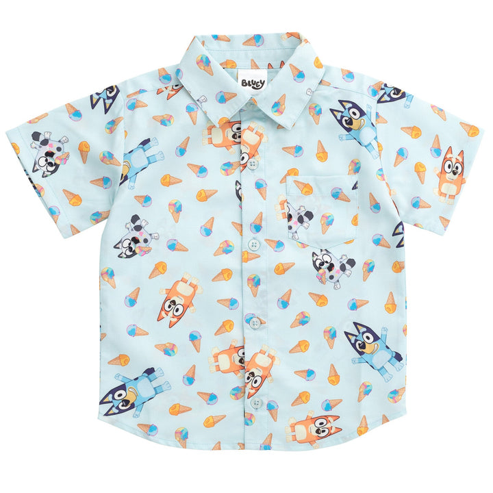 Bluey Hawaiian Button Down Dress Shirt - imagikids