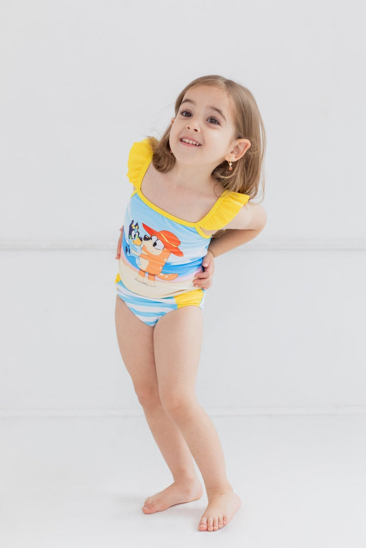 Bluey Lace-Up Back Tankini Top and Bikini Bottom Swim Set - imagikids