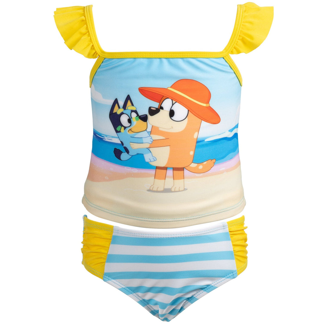 Bluey Lace-Up Back Tankini Top and Bikini Bottom Swim Set - imagikids