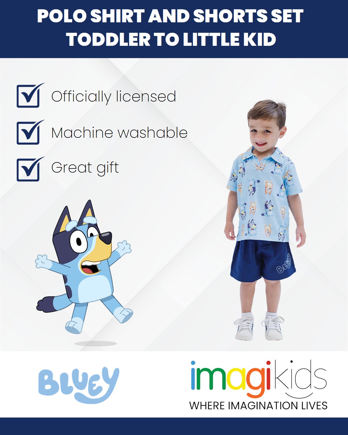 Bluey Polo Shirt and Shorts - imagikids