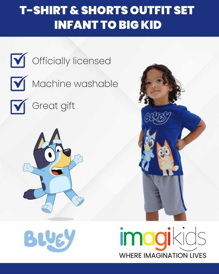 Bluey T-Shirt and Athletic Mesh Shorts Outfit Set - imagikids