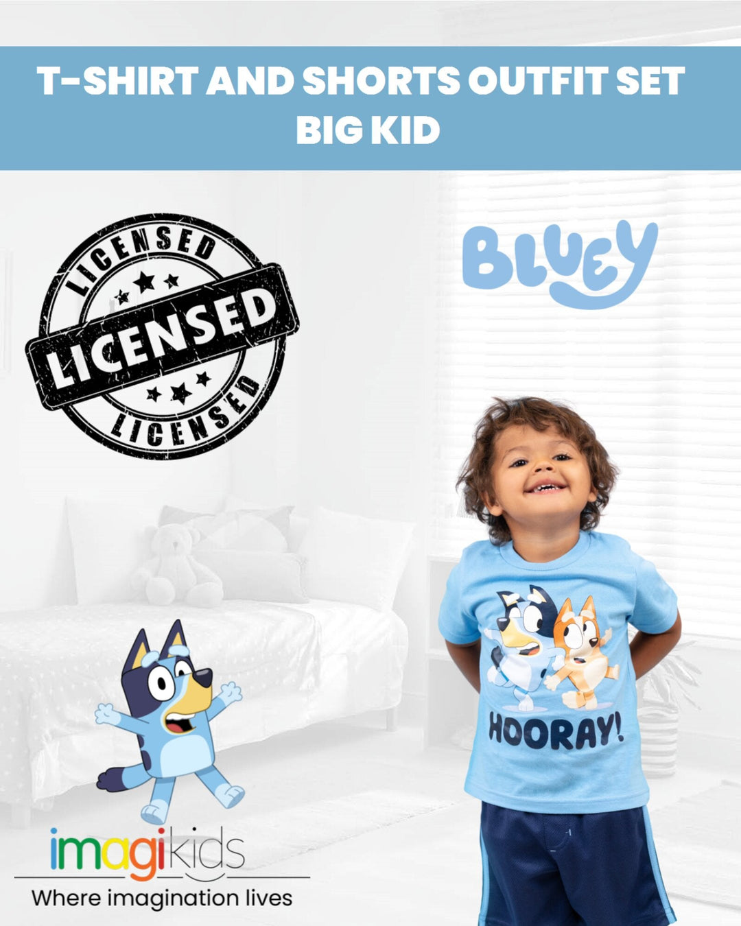 Bluey T-Shirt and Mesh Shorts Outfit Set - imagikids