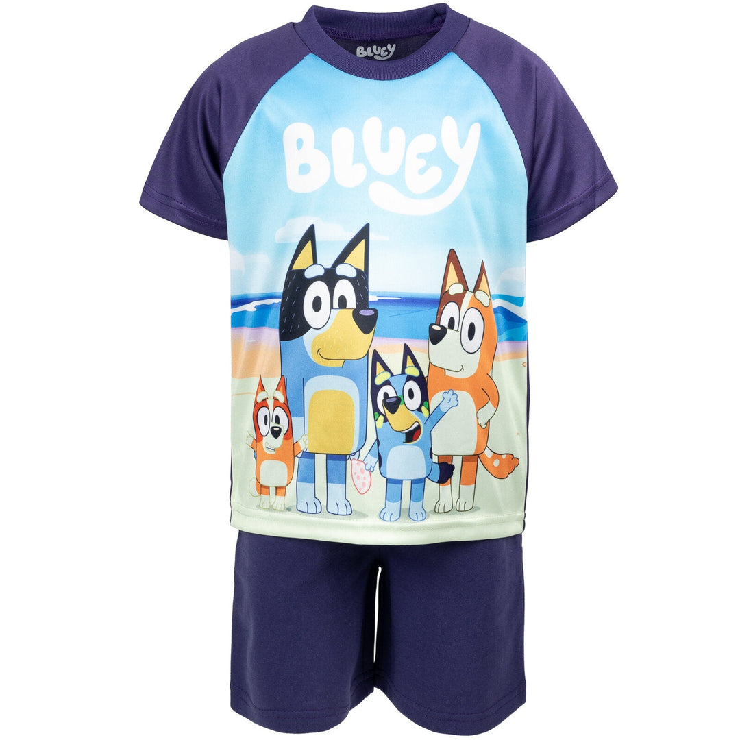 Bluey T-Shirt Tank Top and French Terry Shorts 3 Piece Outfit Set - imagikids