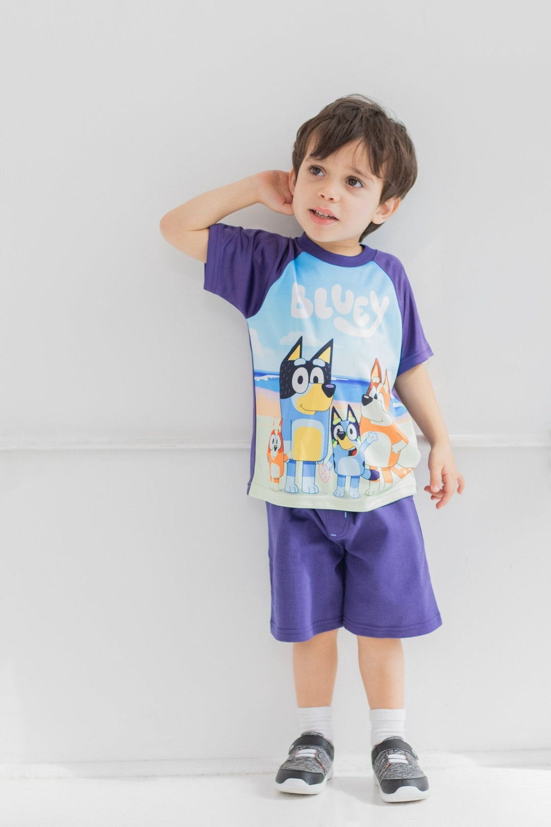 Bluey T-Shirt Tank Top and French Terry Shorts 3 Piece Outfit Set - imagikids