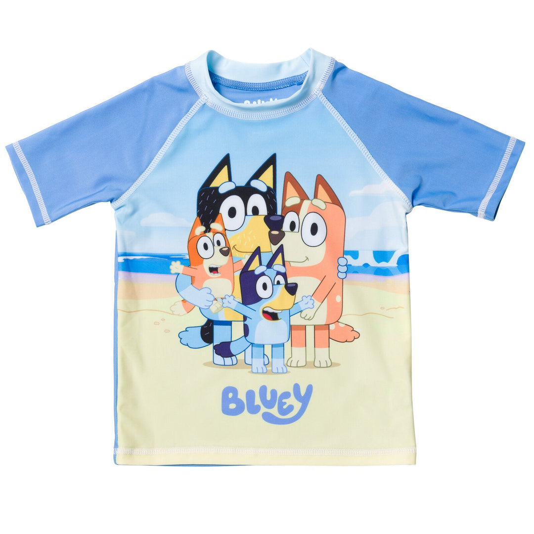 Bluey UPF 50+ Rash Guard Swim Trunks Outfit Set - imagikids