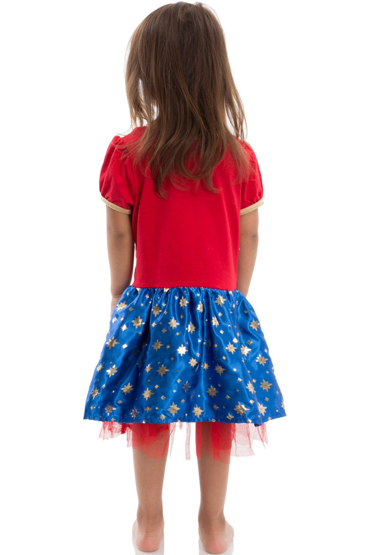 Captain Marvel Tulle Short Sleeve Dress and Headband - imagikids