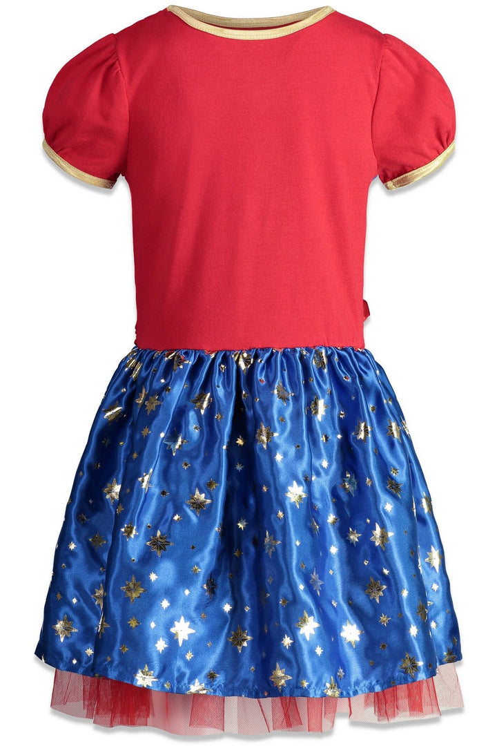 Captain Marvel Tulle Short Sleeve Dress and Headband - imagikids