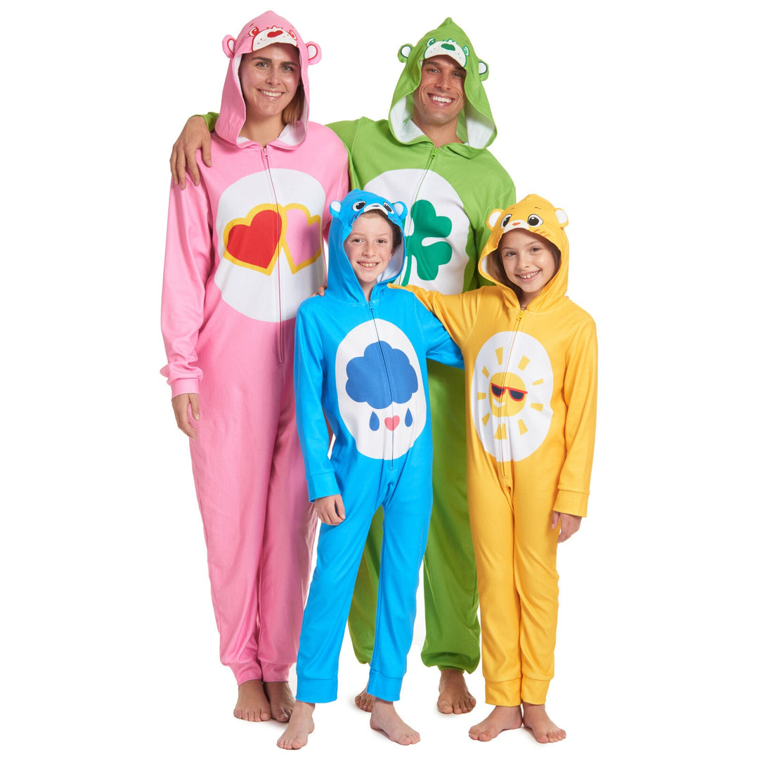 Care Bears Funshine Bear Fleece Zip Up Costume Pajama Coverall - imagikids