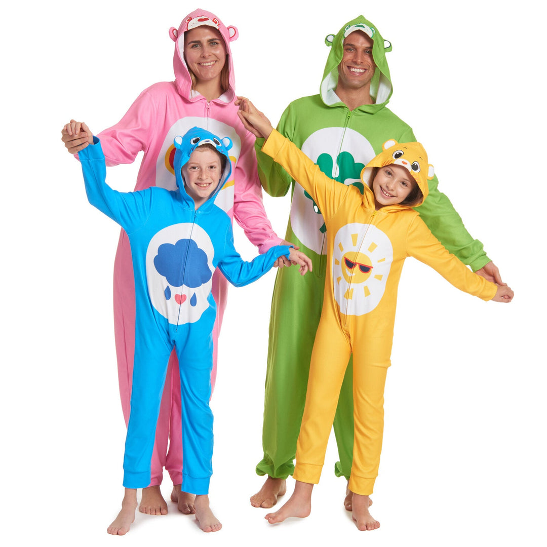 Care Bears Funshine Bear Fleece Zip Up Costume Pajama Coverall - imagikids