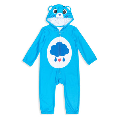 Care Bears Grumpy Bear Fleece Zip Up Costume Pajama Coverall - imagikids