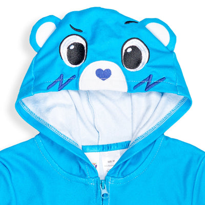 Care Bears Grumpy Bear Fleece Zip Up Costume Pajama Coverall - imagikids