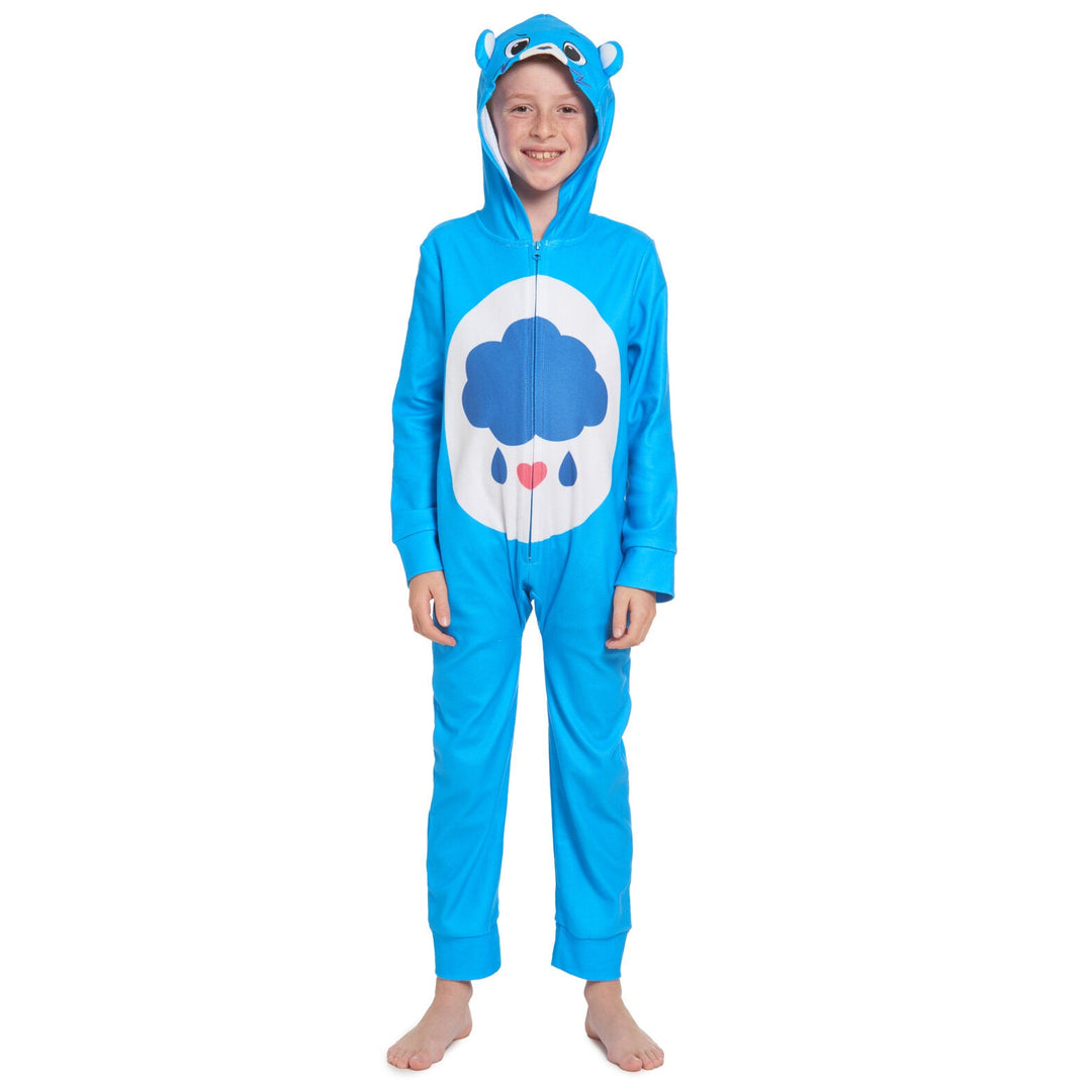 Care Bears Grumpy Bear Fleece Zip Up Costume Pajama Coverall - imagikids