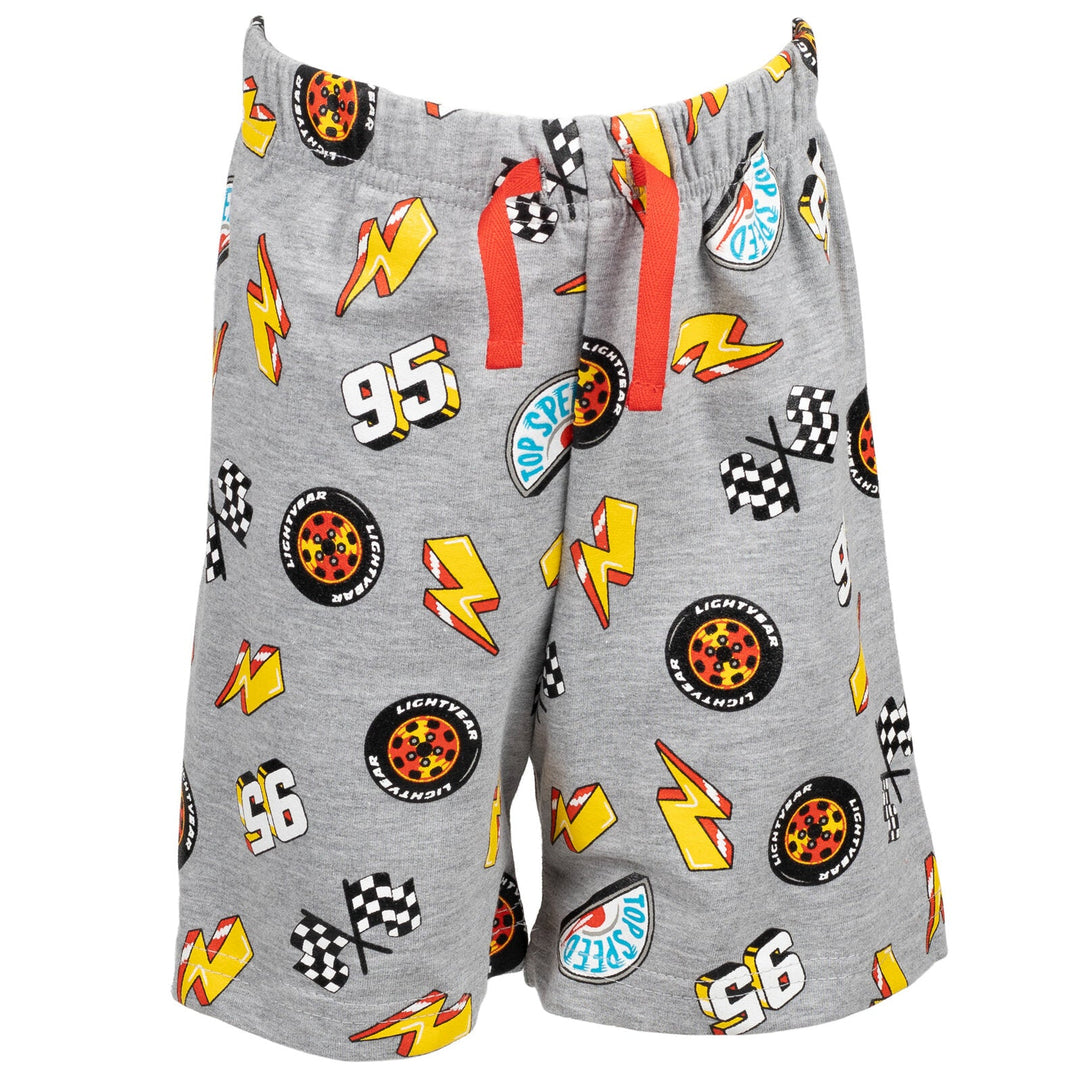 Cars Pixar Cars Lightning McQueen T-Shirt Tank Top and French Terry Shorts 3 Piece Outfit Set - imagikids