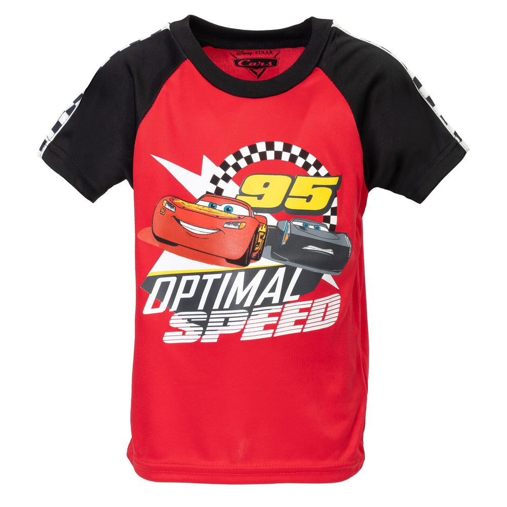 Cars Pixar Cars Lightning McQueen T-Shirt Tank Top and Mesh Shorts 3 Piece Outfit Set - imagikids