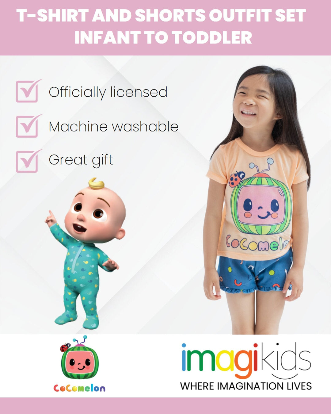 CoComelon Cocomelon JJ T-Shirt and Shorts Outfit Set - imagikids