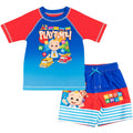 CoComelon Cocomelon JJ UPF 50+ Rash Guard Swim Trunks Outfit Set