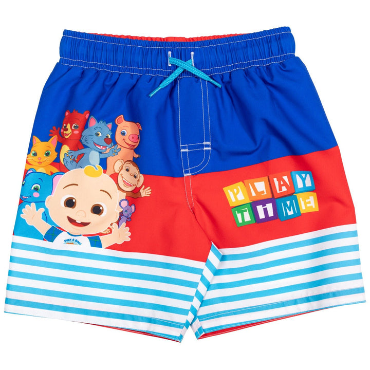 CoComelon Cocomelon JJ UPF 50+ Rash Guard Swim Trunks Outfit Set - imagikids