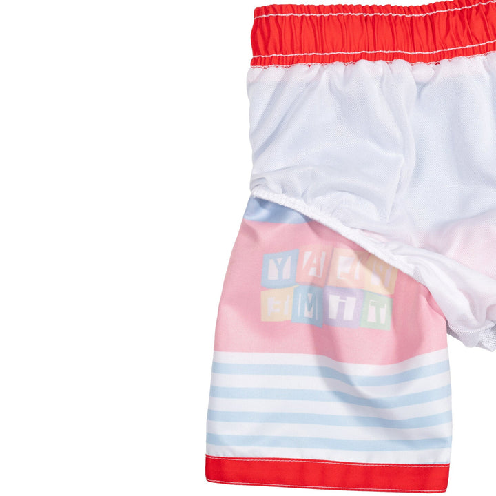 CoComelon Cocomelon JJ UPF 50+ Rash Guard Swim Trunks Outfit Set - imagikids