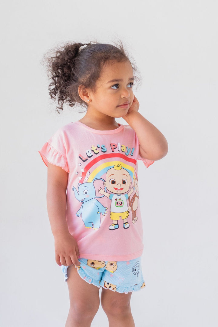 CoComelon Graphic T-Shirt & Ruffle French Terry Shorts - imagikids