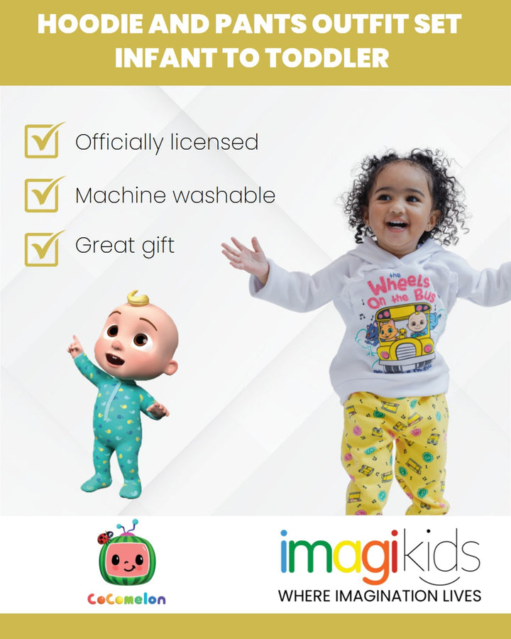 CoComelon JJ Fleece Pullover Hoodie and Pants Outfit Set - imagikids