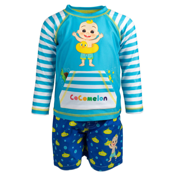 CoComelon JJ Rash Guard and Swim Trunks Outfit Set - imagikids