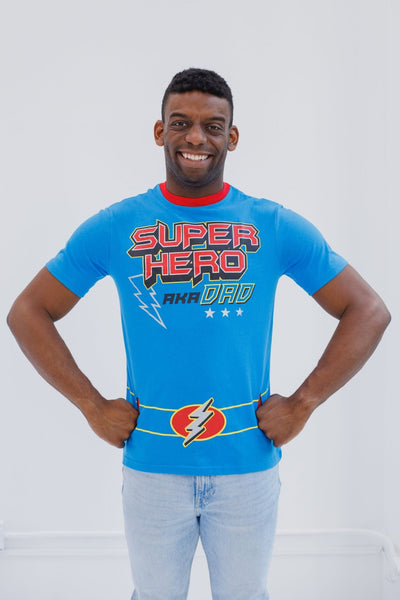 Dad Superhero Cape Short Sleeve Graphic T-Shirt - imagikids