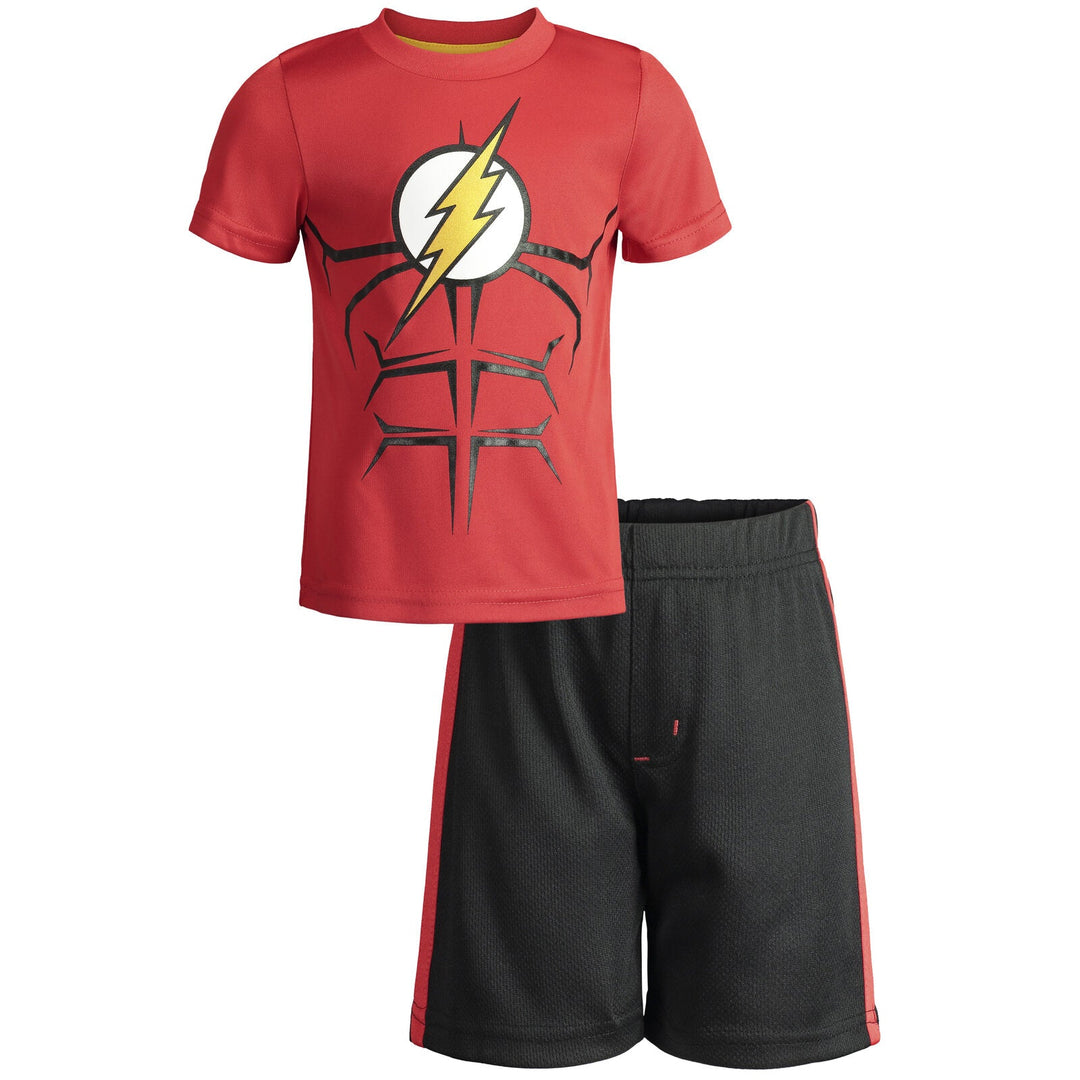 DC Comics Athletic Pullover T-Shirt Mesh Shorts Outfit Set - imagikids