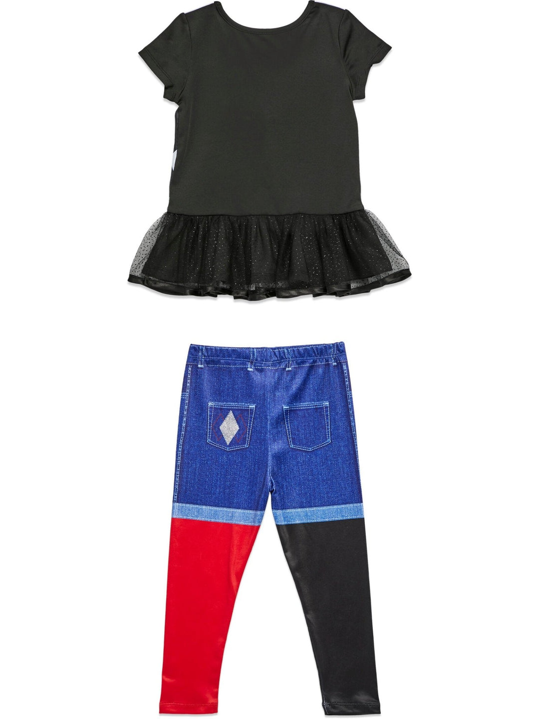 DC Comics Harley Quinn Costume Dress Leggings and Headband 3 Piece Set - imagikids