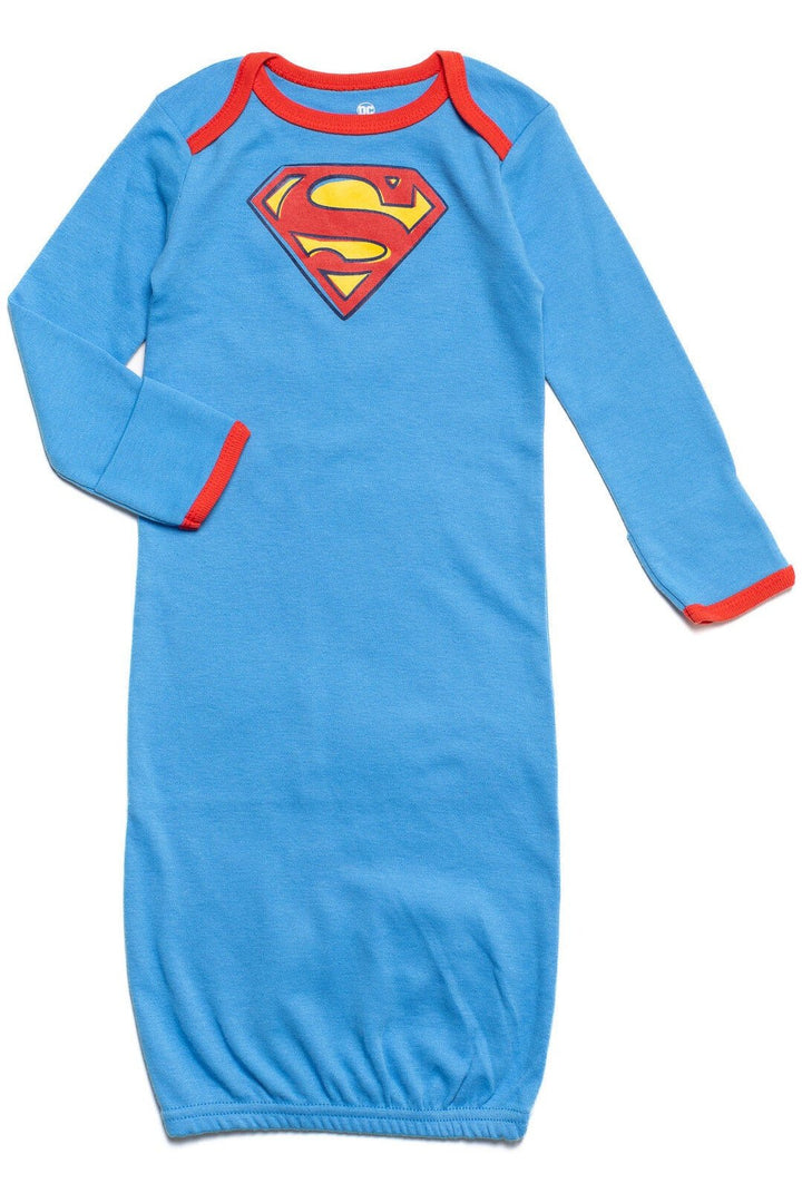 DC Comics Justice League 3 Pack Long Sleeve Swaddle Sleeper Gowns - imagikids