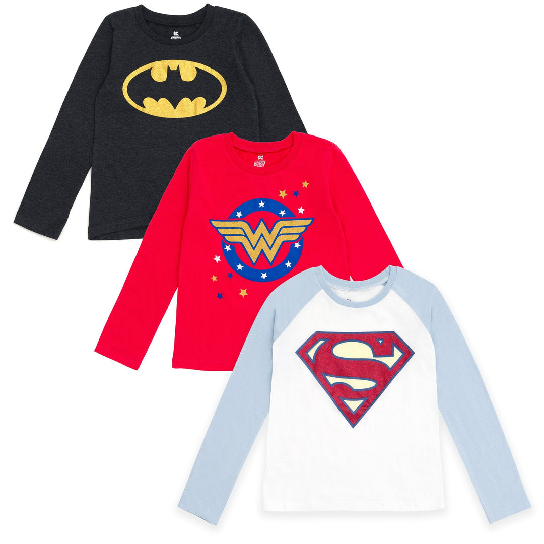 DC Comics Justice League 3 Pack Long Sleeve T-Shirts - imagikids