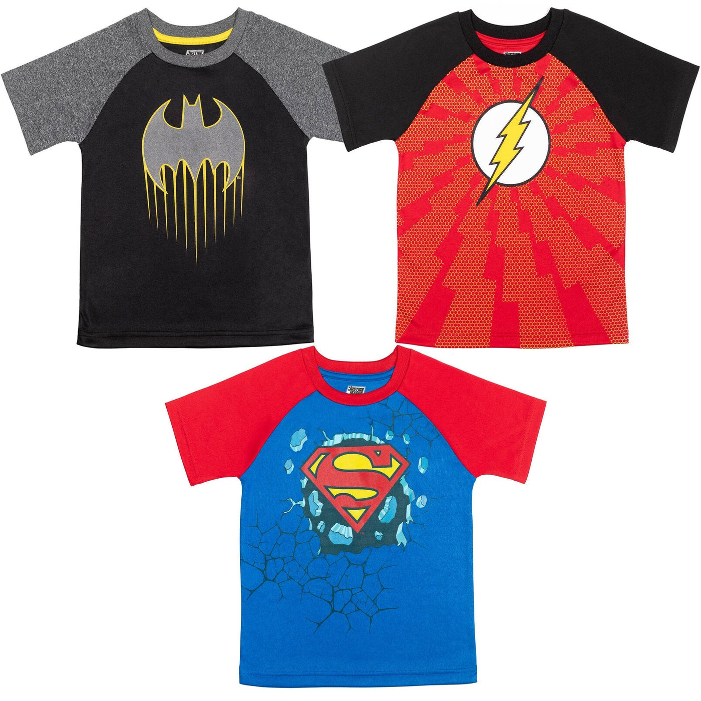 DC Comics Justice League 3 Pack Raglan Graphic T-Shirt - imagikids