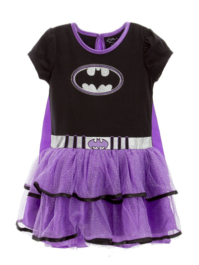 DC Comics Justice League Batgirl Tulle Costume Dress Leggings Cape and Headband 4 Piece Set - imagikids