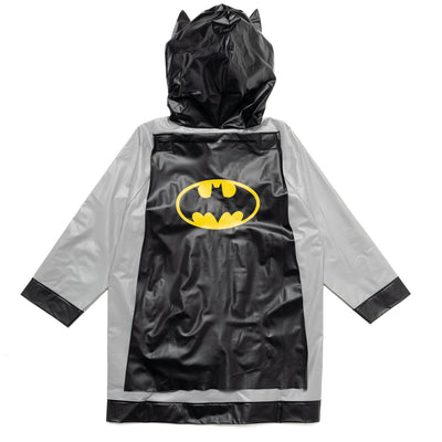 DC Comics Justice League Batman Costume Waterproof Rain Jacket Cape and Umbrella 3 Piece Outfit Set - imagikids