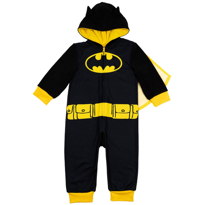 DC Comics Justice League Batman Fleece Zip Up Pajama Coverall and Cape - imagikids