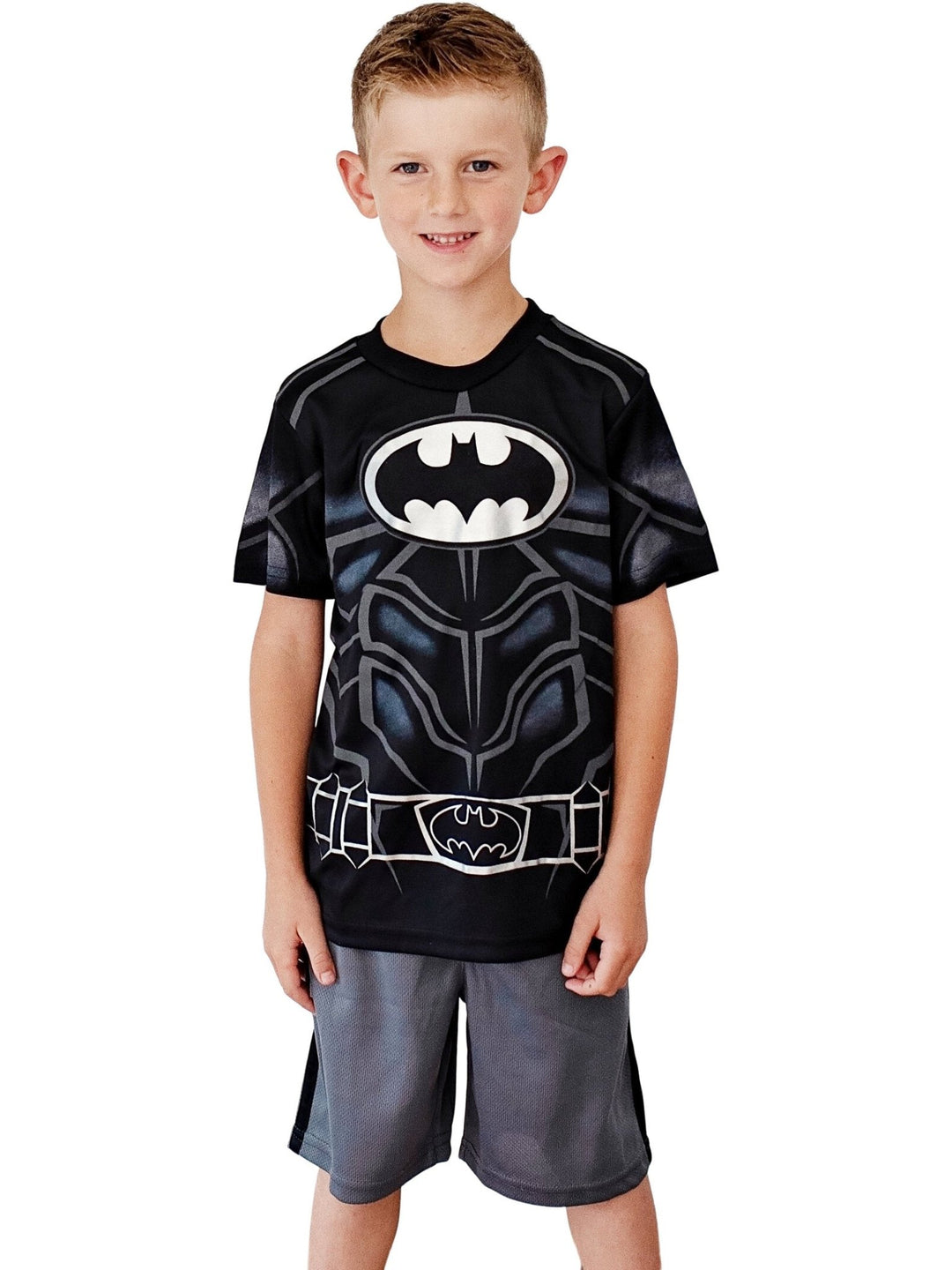 DC Comics Justice League Batman T-Shirt and Mesh Shorts Outfit Set - imagikids