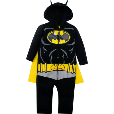 DC Comics Justice League Batman Zip Up Cosplay Costume Coverall and Cape - imagikids