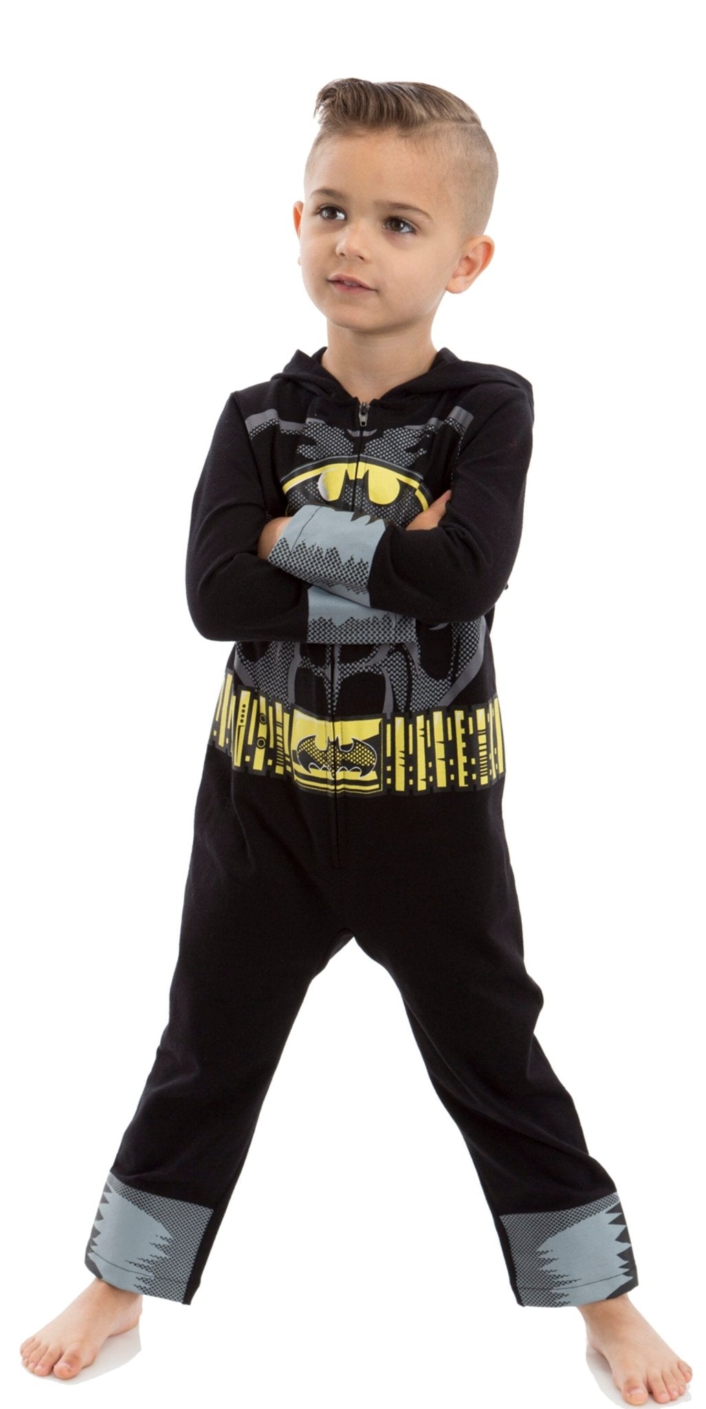 DC Comics Justice League Batman Zip Up Cosplay Costume Coverall and Cape - imagikids